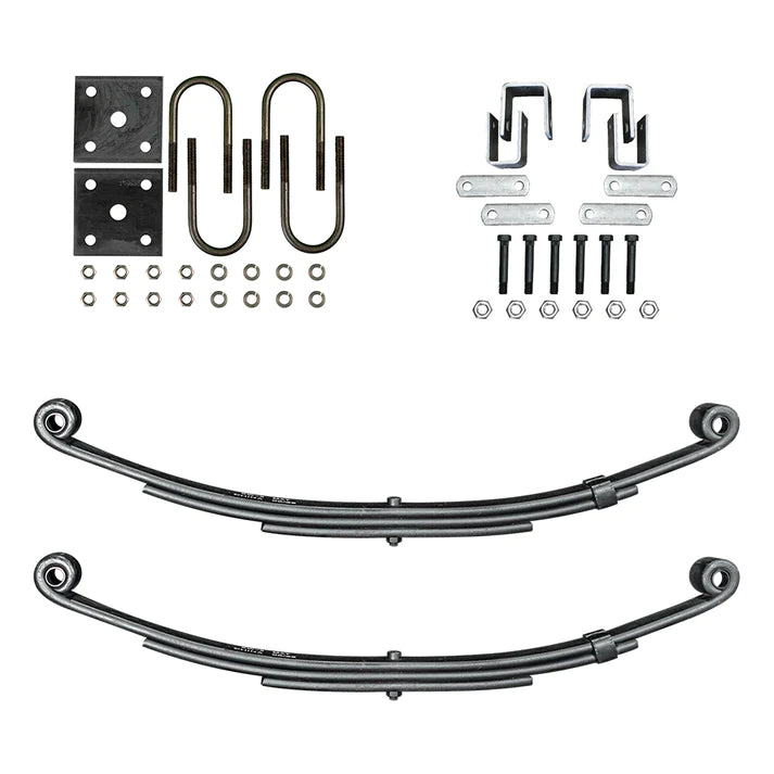 Suspension Kit Trailer 3 Leaf Double Eye Spring Suspension and Single Axle Hanger Kit for 1 3/4