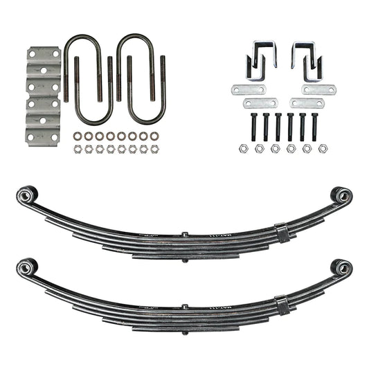 Suspension Kit Trailer 5 Leaf Double Eye Spring Suspension and Single Axle Hanger Kit for 3" Tube - 6000 Pound Axle