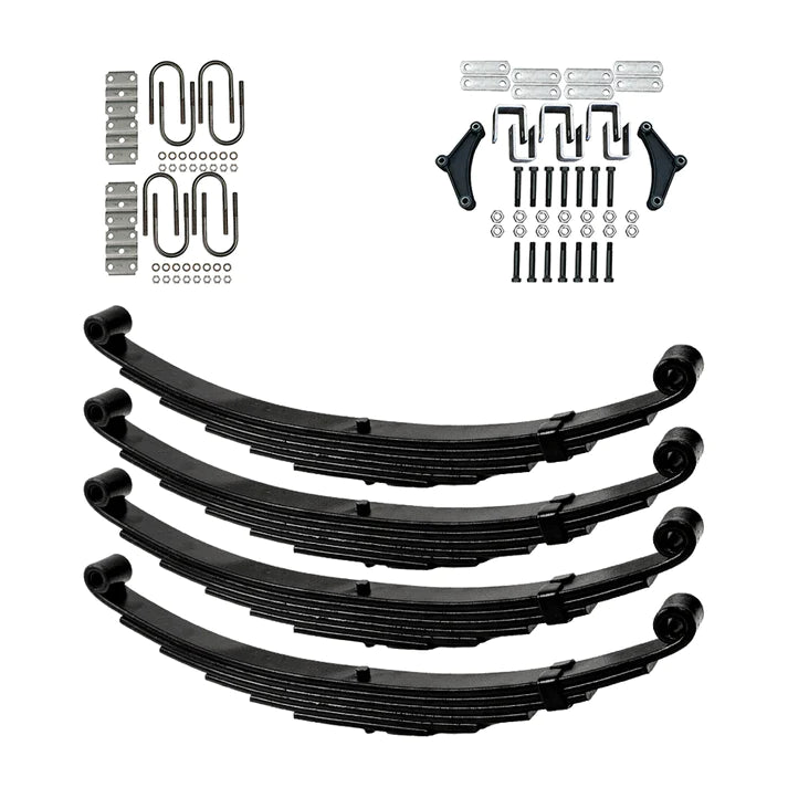 Suspension Kit Trailer 6 Leaf Double Eye Spring Suspension and Tandem Axle Hanger Kit for 3