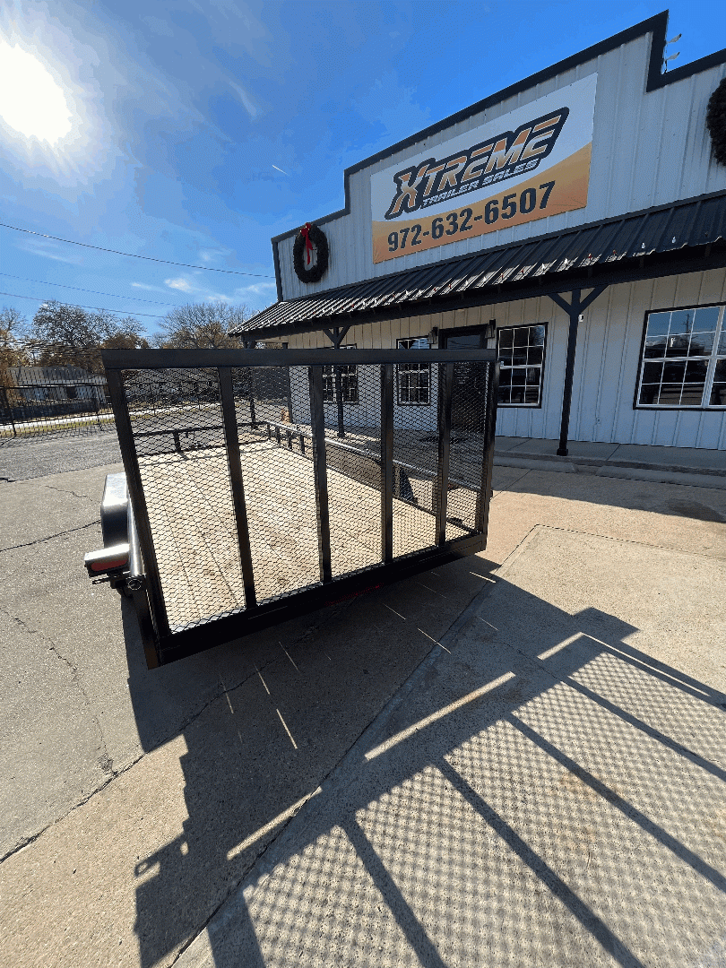 83X16 STANLEY UTILITY TRAILER W/ GATE ROUND PIPE