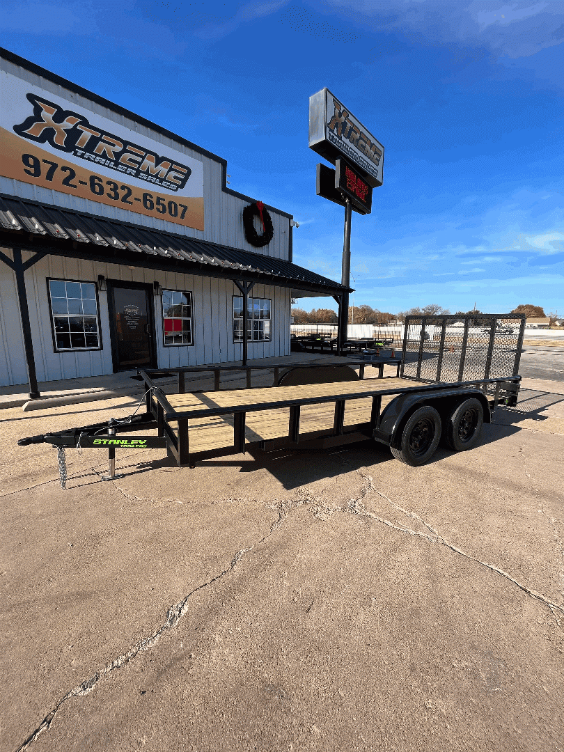 83X16 STANLEY UTILITY TRAILER W/ GATE ROUND PIPE