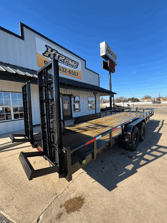 83X24 STANLEY UTILITY TRAILER W/ STAND UP RAMPS 14K