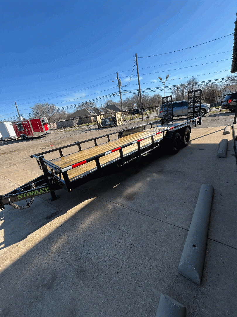 83X24 STANLEY UTILITY TRAILER W/ STAND UP RAMPS 14K