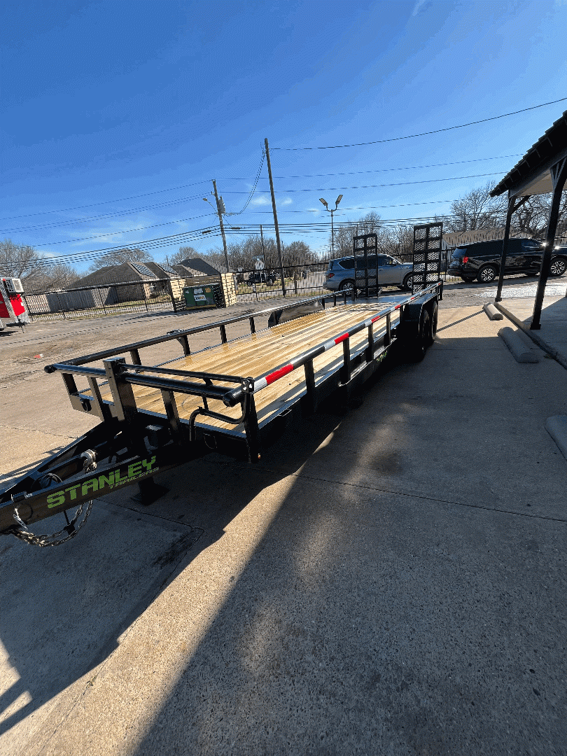 83X24 STANLEY UTILITY TRAILER W/ STAND UP RAMPS 14K