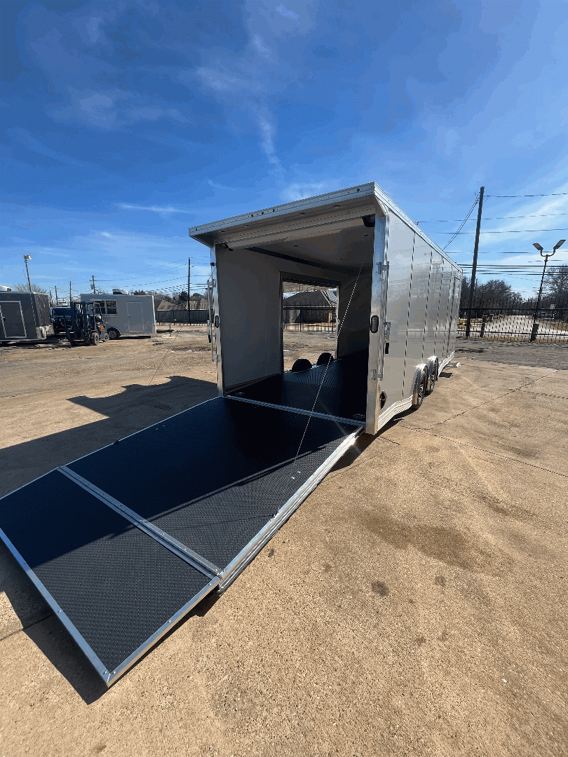 8.5X24 ALL ALUMINUM CAR HAULER SIDE ESCAPE RACE TRAILER