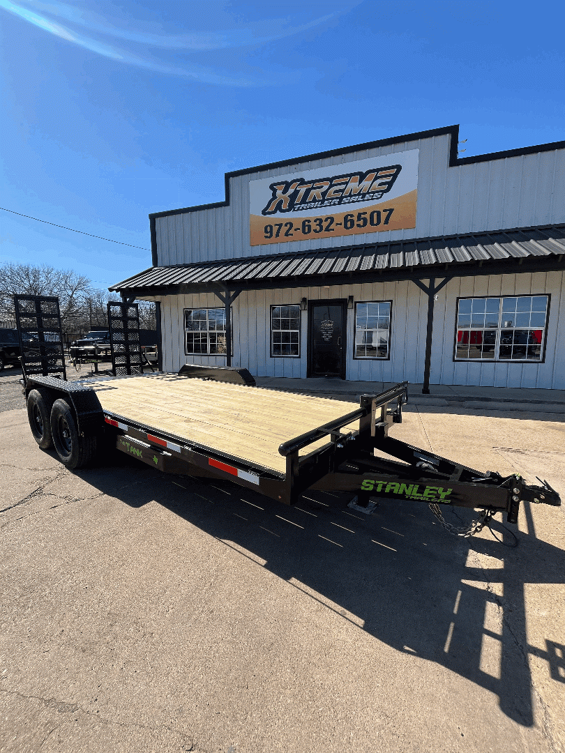 83X18 STANLEY UTILITY TRAILER W/ STAND UP RAMPS