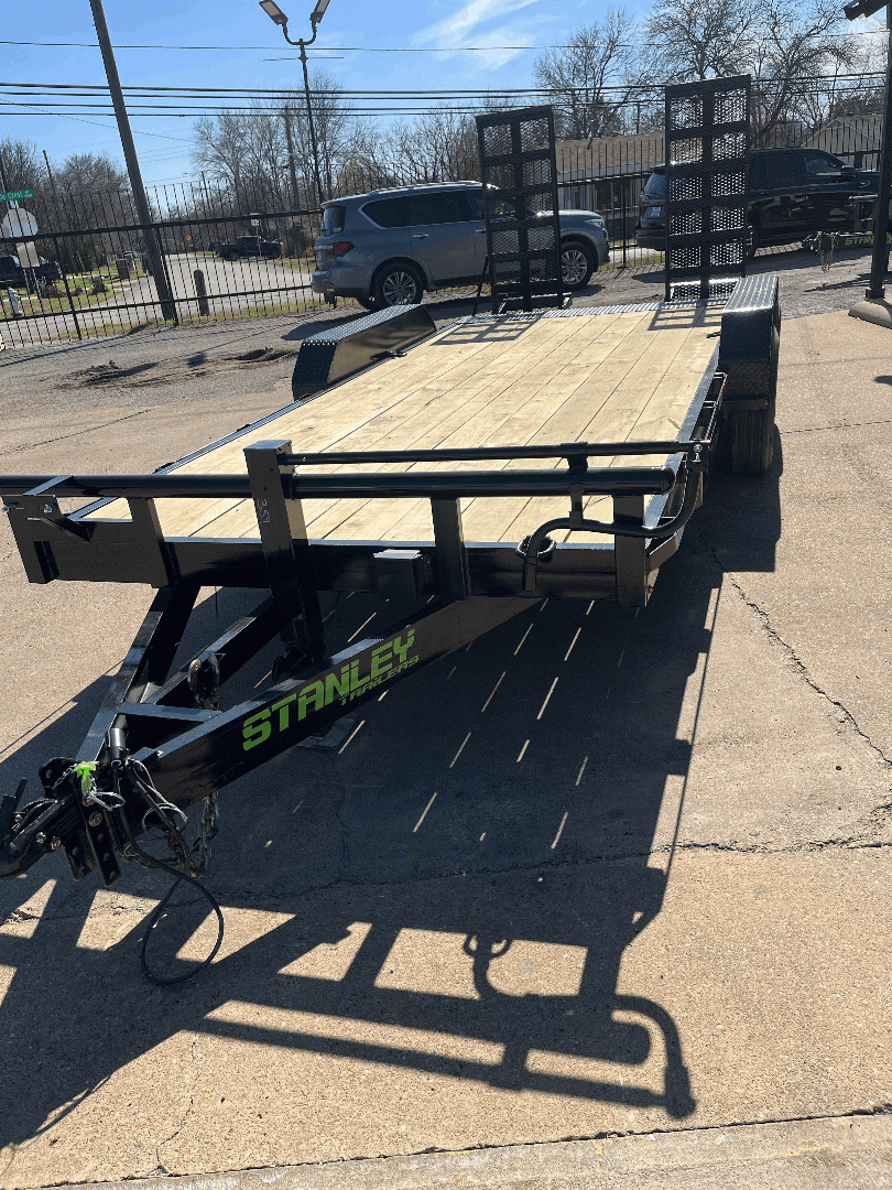 83X18 STANLEY UTILITY TRAILER W/ STAND UP RAMPS