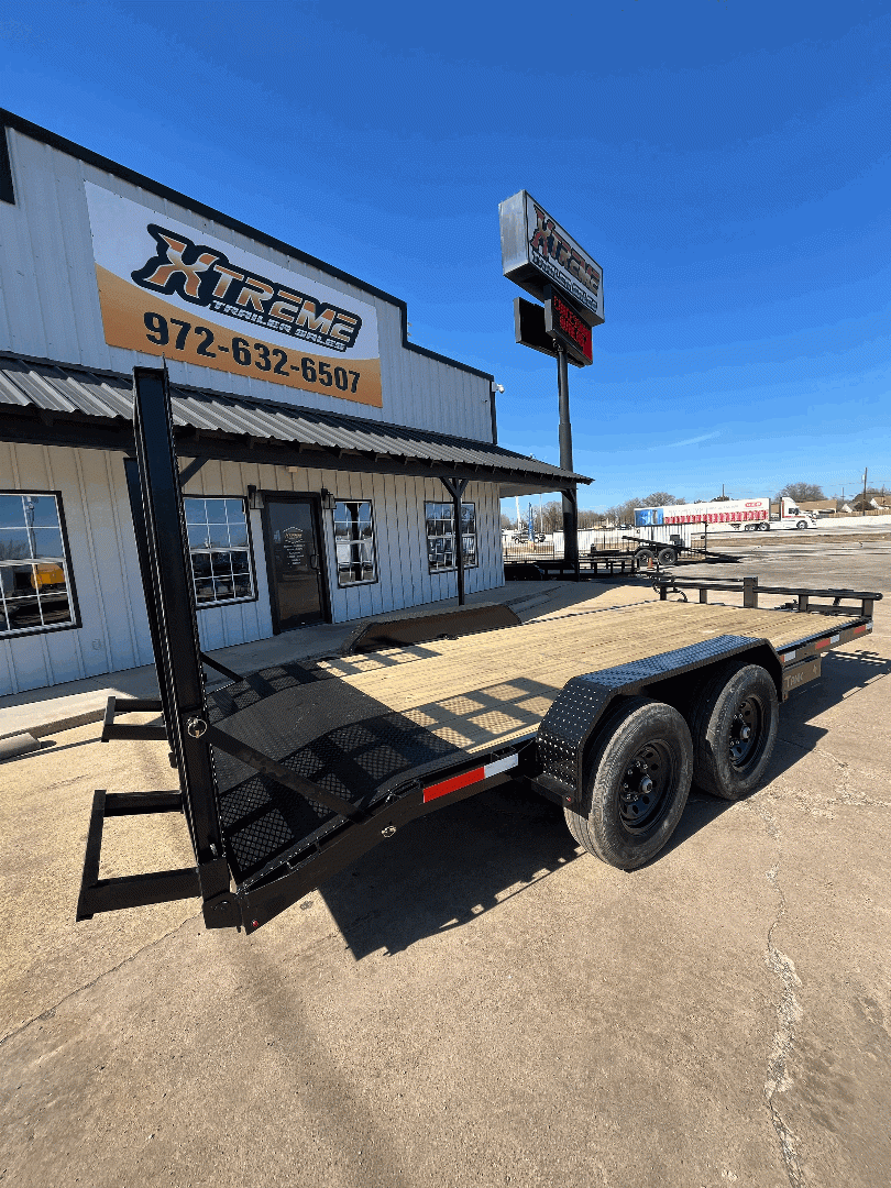 83X18 STANLEY UTILITY TRAILER W/ STAND UP RAMPS